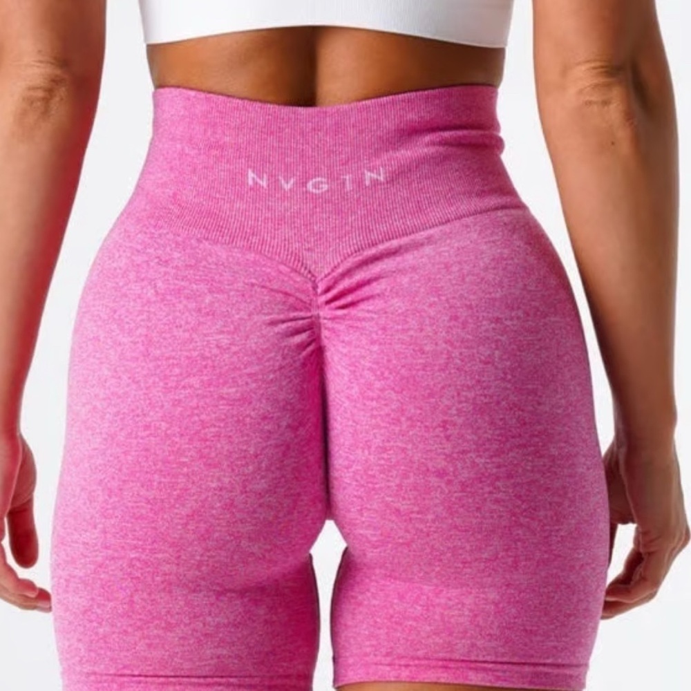 NVGTN Pink Bike Shorts High-Waisted Seamless Design
